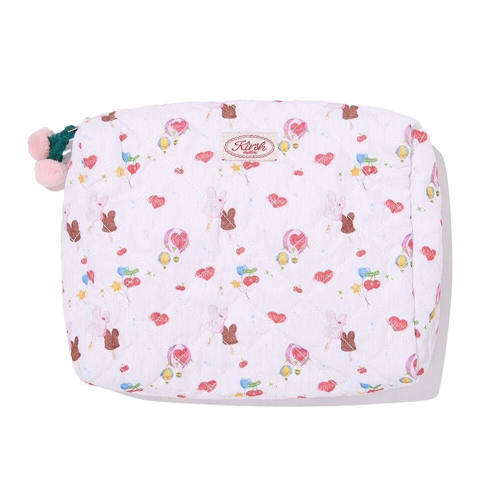Kirsi Mellow Full Print Quilted Mini Pouch [pink]