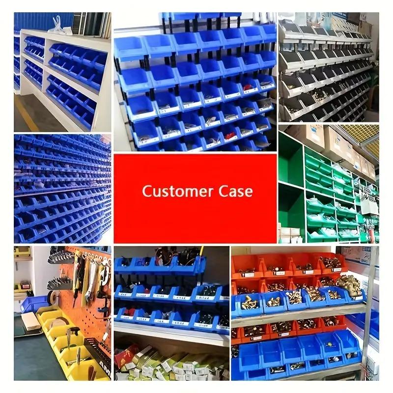 10pcs Blue Plastic Storage Bins Interlocking Modular Organizing System Heavy-Duty PP Stackable Containers Parts Tools Organizer