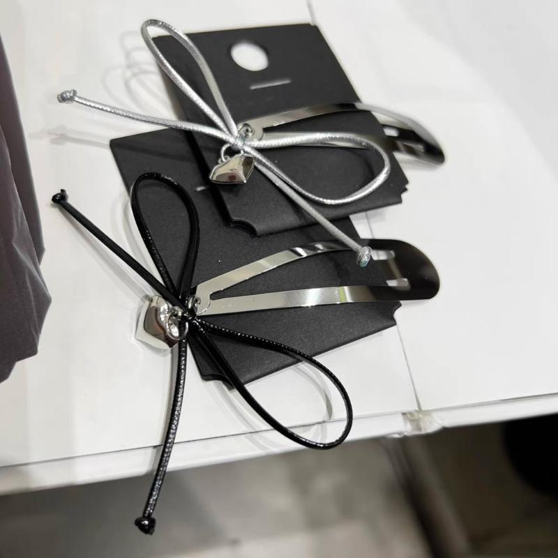 Schleifenherz-Anhänger Haarspange Metall-Druckverschluss Bunte Haarnadel für Damen und Mädchen Modisches Haaraccessoire