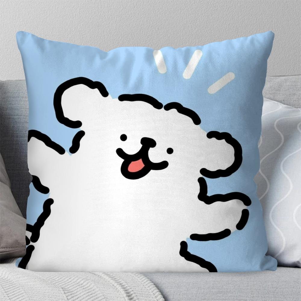 1pc M-Maltese Animation Pillow Case Square Pillow Bedroom Sofa Leisure Comfort Cushion Car Living Room Home Decoration 40X40