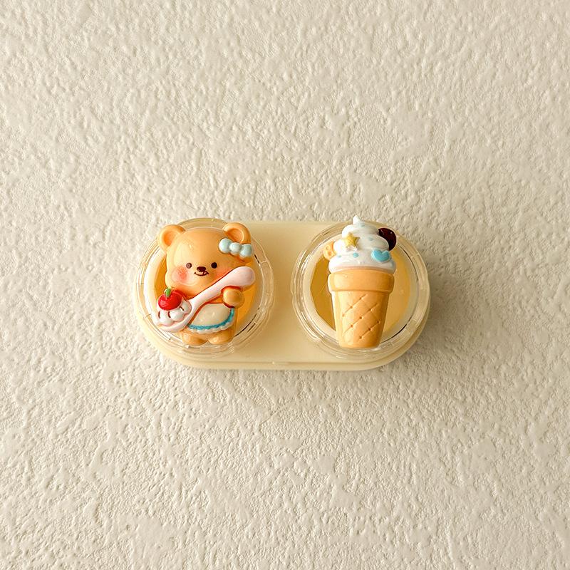 1pc Mini Contact Lens Case for Eyes Travel Kit Holder Cartoon Cute Cosmetic Contact Lenses Case Box Container Travel Accessaries
