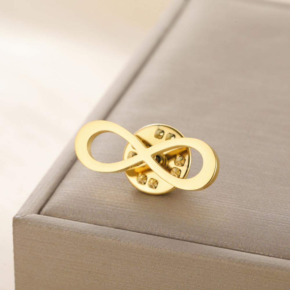 Dawapara Classic Infinity Symbol Brooch Endless Love and Friendship Lapel Pin Stainless Steel Accessories
