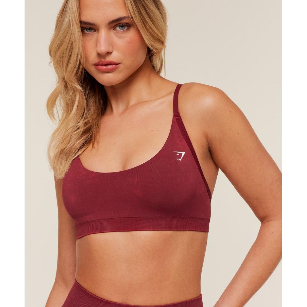 Gymshark Everyday Seamless Washed Sports Bra Red Wash B6b8y Rccj
