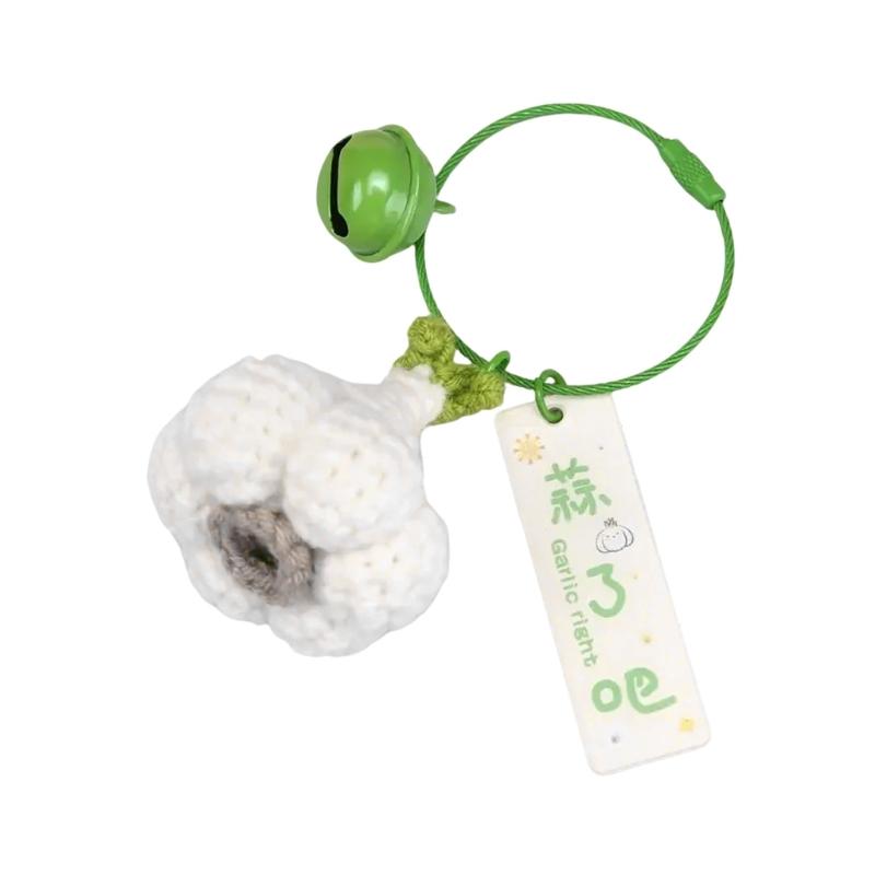

Handcrafted Crochet Keychain Yarn Key Holder Realistic Vegetable Pendant Keyring Bag Accessory Quirky Gift for Friend