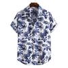 Men's Retro 90s Printed Shirts Hawaiian Short Sleeved Button Up Shirt Tropical Vacation Beach Shirt Men's Casual Loose Tops