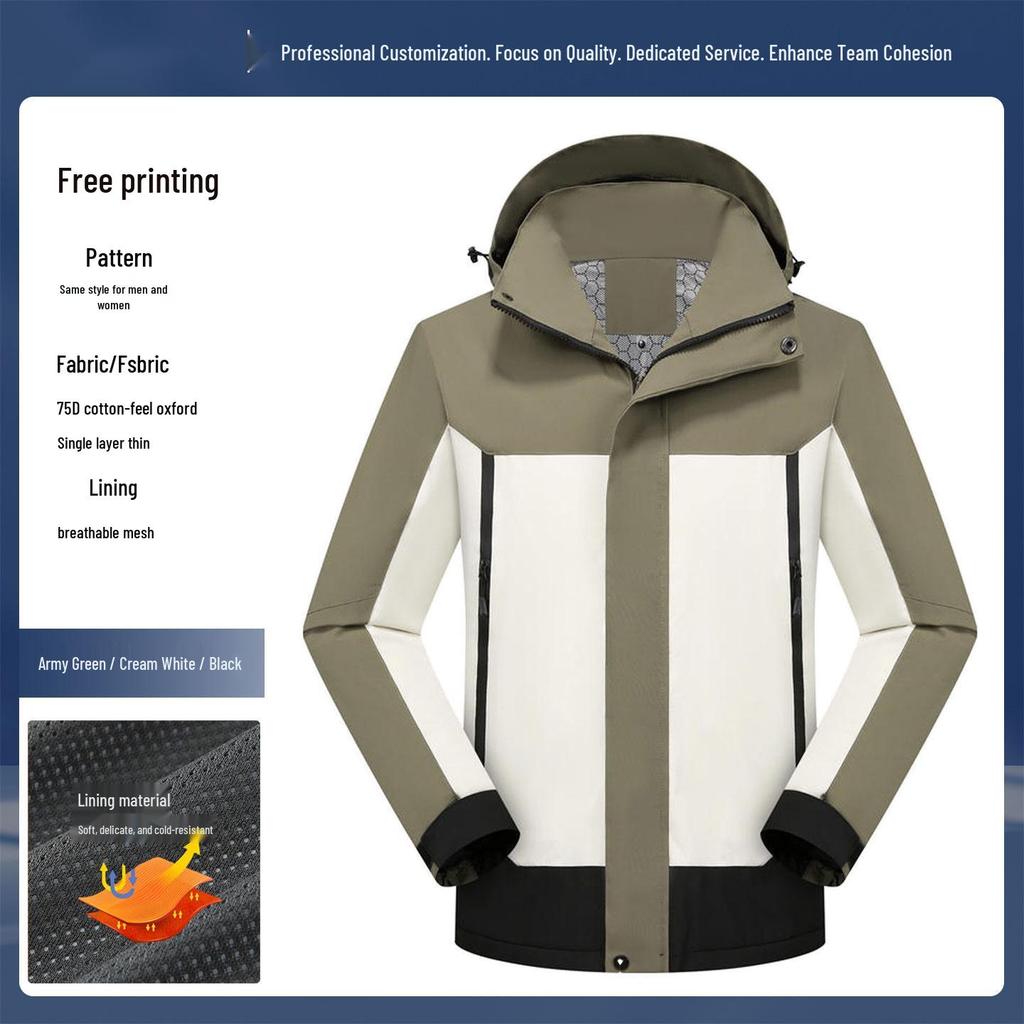 Custom Men's & Women's Outdoor 3-in-1 Detachable Workwear Jacket with Logo