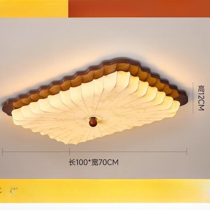 Living room lamp French antique hall ceiling lamp fabric retro log bedroom study lamp Zhongshan lamps