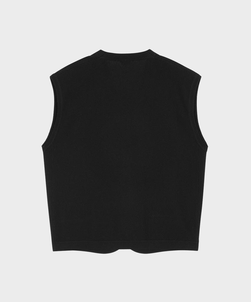 Teildeon Wool Cashmere Knit Vest Black