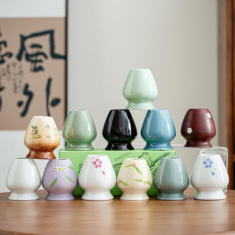 Hyakubontate Tea Ceremony Utensil Set with Matcha Whisk - 4-Piece Set with Chasen Holder, Chashaku, and Chasaju (Tea Spoon) - The Perfect Setup for