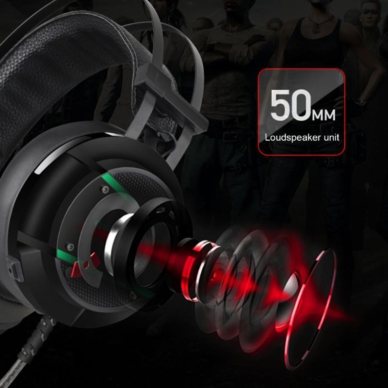 Immersive Gaming Headphones With Sensitive Mic, LED Lighting,3.5mm Plugs Compatible for PC Consoles for Interactive Play