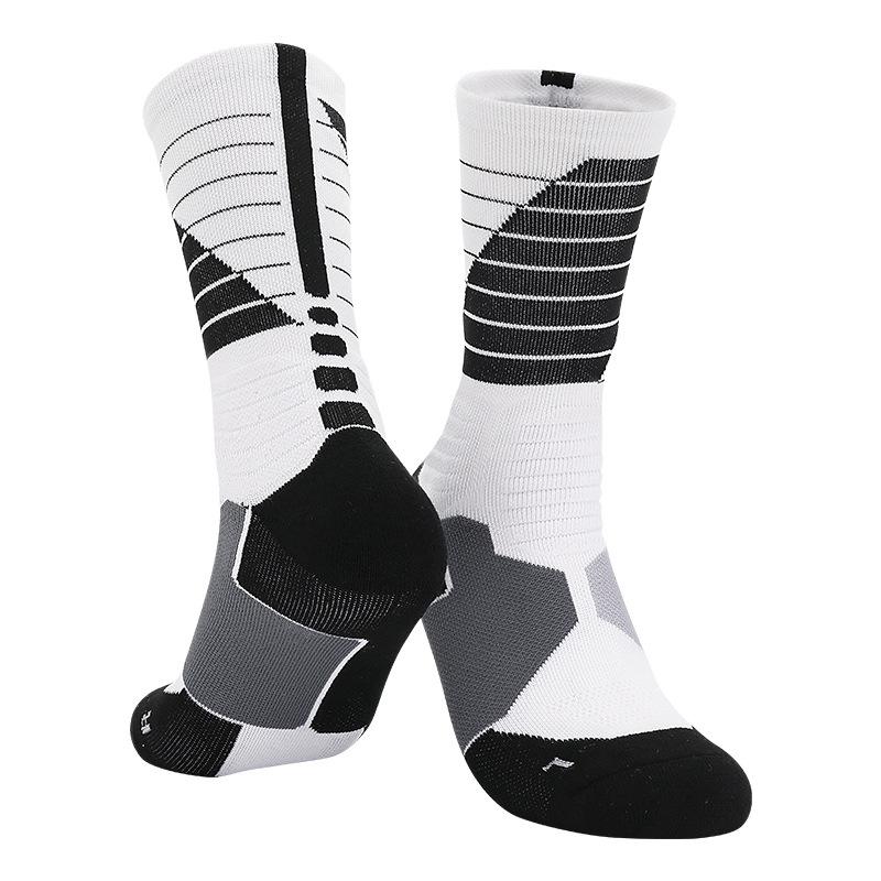 Basketballsocken Herren Professionell Verdickt Frottee Sohle Rutschfest Schweißabsorbierend Mittellange Socken Elite Socken High-Top Sportsocken