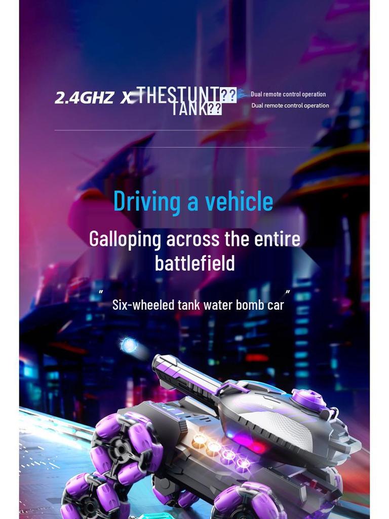 Remote Control Off-Road Stunt Tank with Gesture Sensing & Six-Wheel Climbing