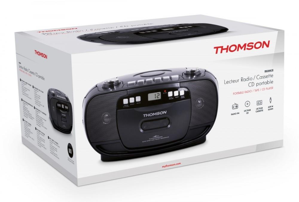 Radiorekorder Thomson RK200CD tragbarer CD-/Kassettenplayer mit FM/AM-Radio, Thomson
