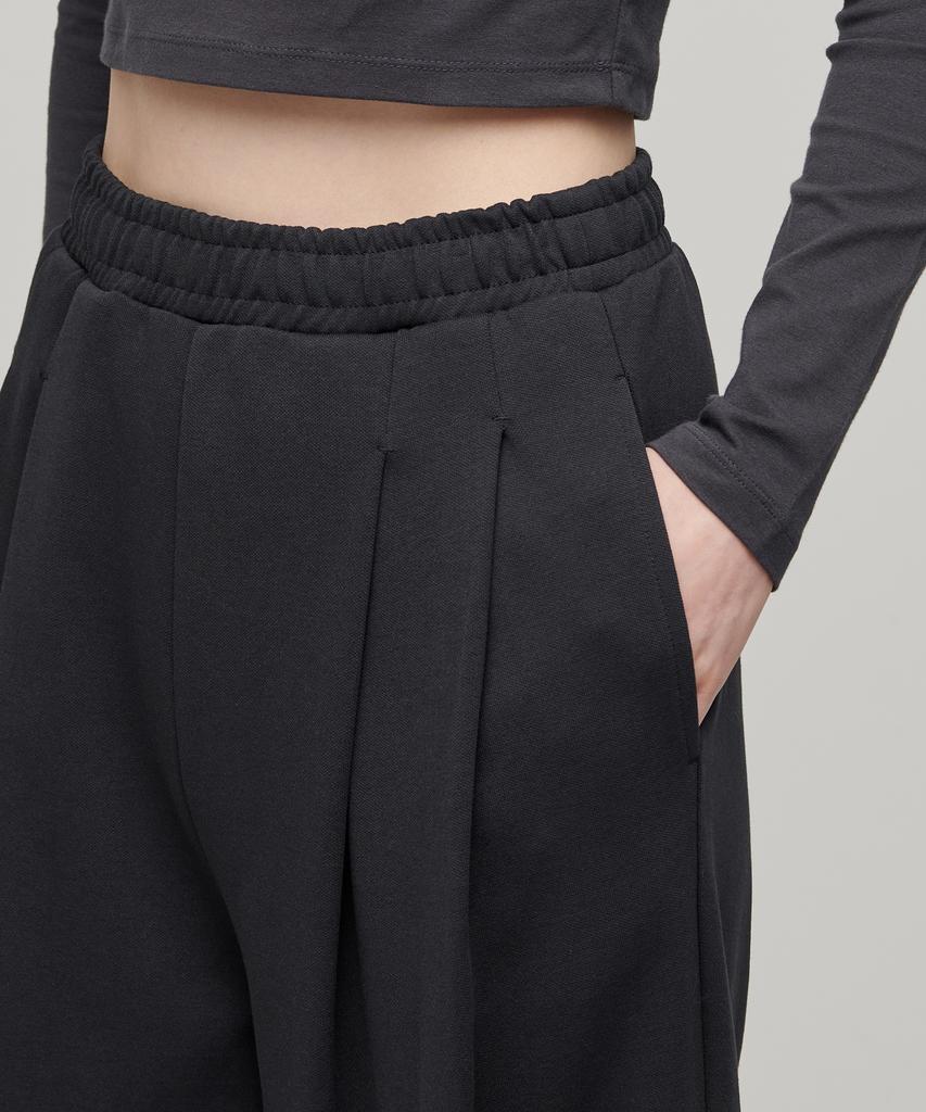 MUSINSA STANDARD WOMAN Women'S Double Knit Two-Tuck Wide Lounge Sweatpants [Dark Gray]