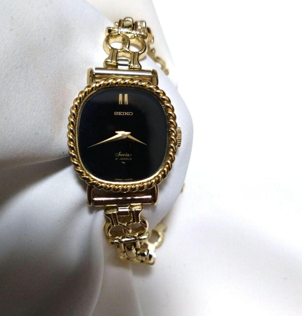 [USED] Extremely Rare SEIKO Socié Black Watch with a Unique Bezel. Working.