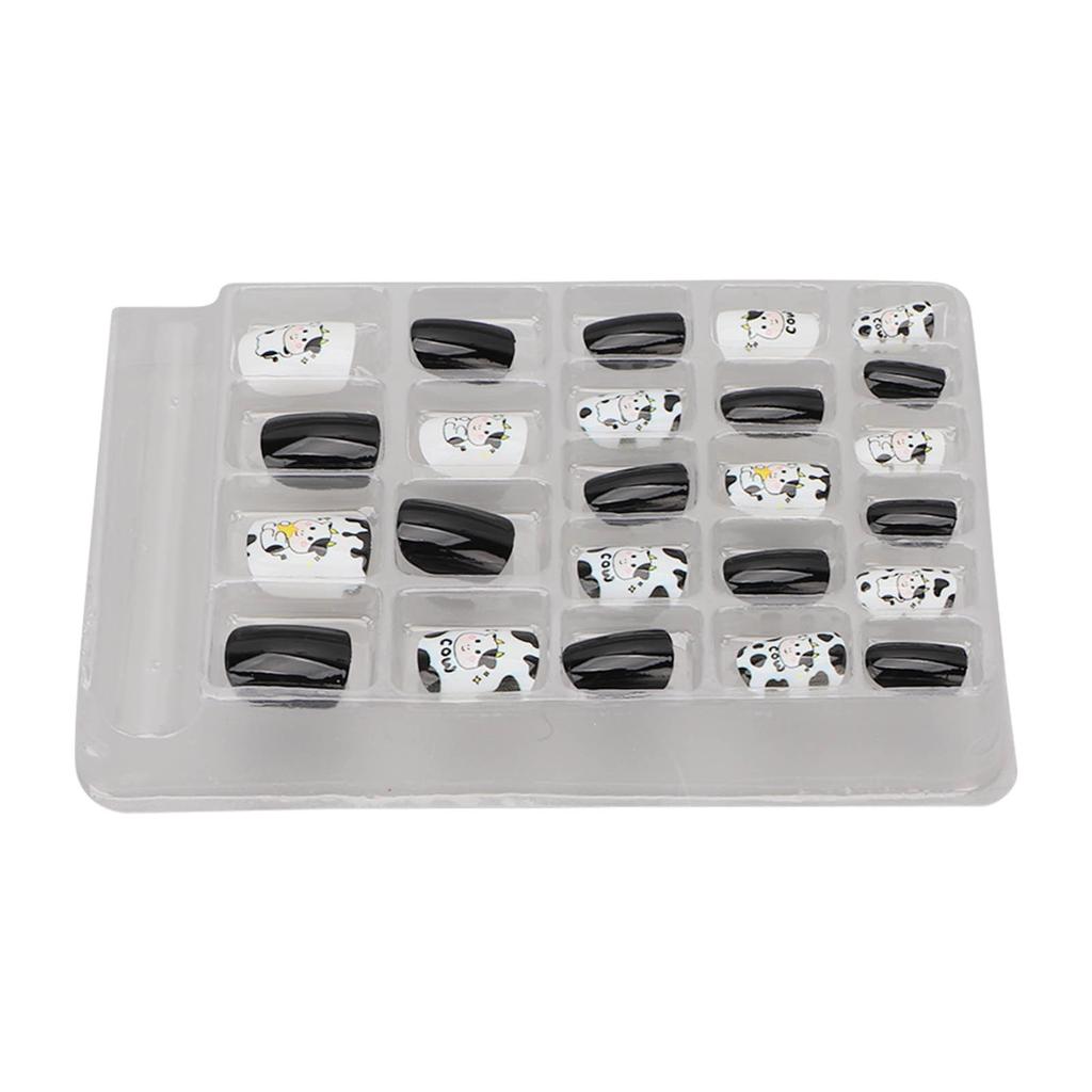 24Pcs Kids Self Adhesive Fake Nails Safe Gentle Interesting Stylish DIY Kids Full Cover Press On