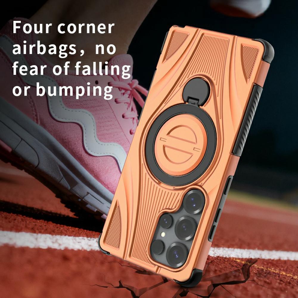 For Samsung Galaxy S26 Ultra Magnetic Case Rotating Kickstand TPU PC Shockproof Phone Back Cover