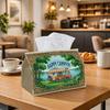 1pc Vintage Adventure Rustic Tissue Box - Camper Trailer Forest Lake Napkin Storage Box, Suitable for Rolls/facial Tissues/single Sheets, Multi-functi