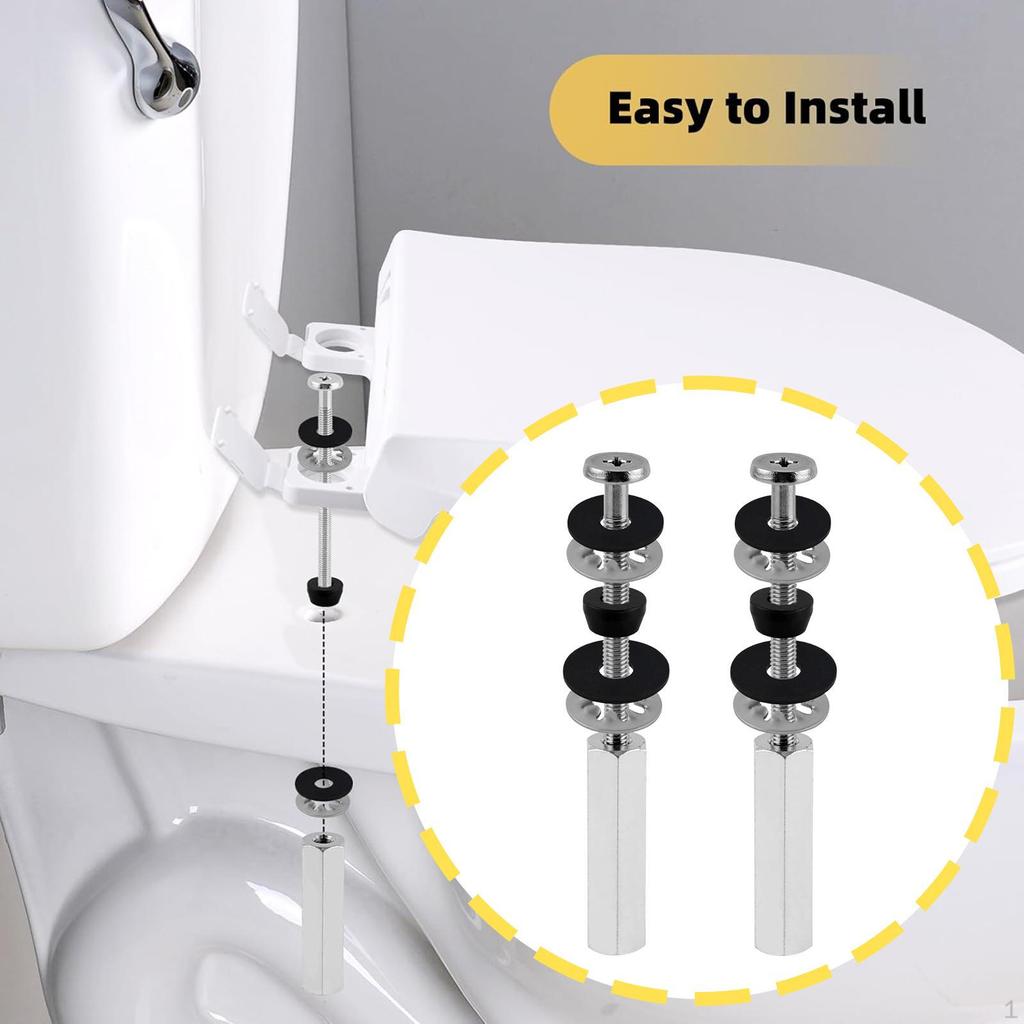 2Pcs Toilet Tank Screw Long Nut Easy To Install Replaces Rubber Washers Bolts for