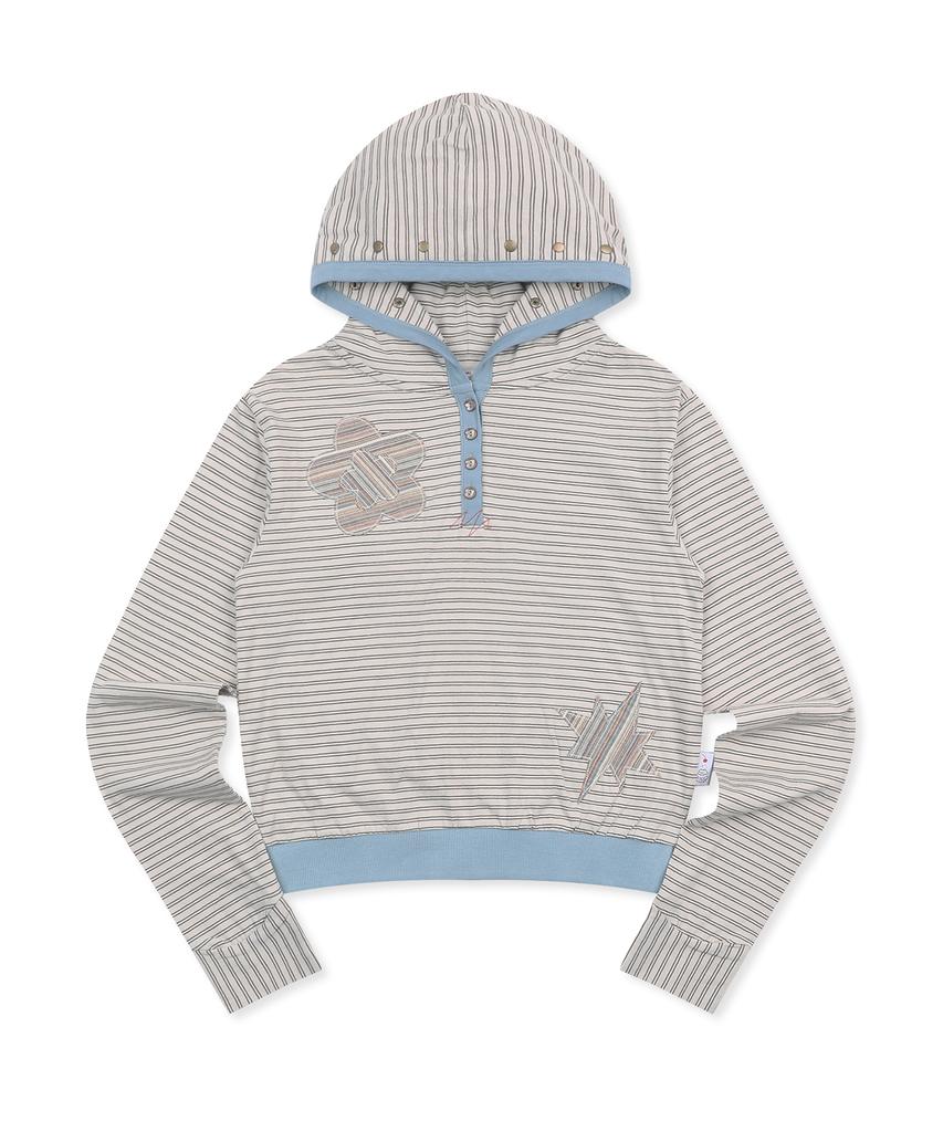 Wxt092 Kohane Striped Hoodie (Ivory)