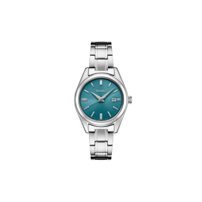 

SEIKO 100 meters waterproof Quartz Steel Strap women s watch blue dial SUR531P1 синій