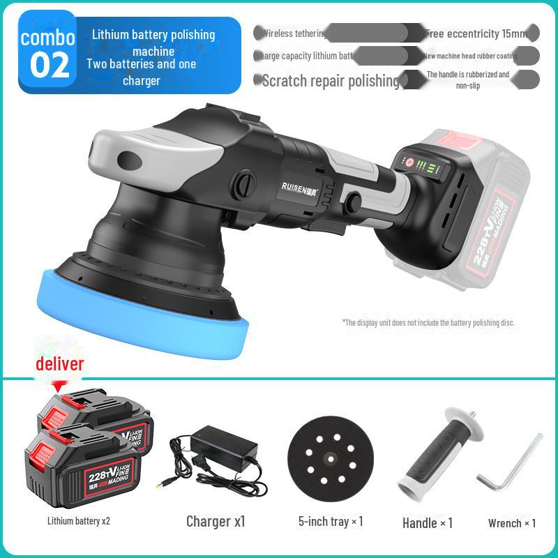 Polisseuse de voiture sans fil 21 V: Machine à cirer et polir excentrique rechargeable avec batterie au lithium
