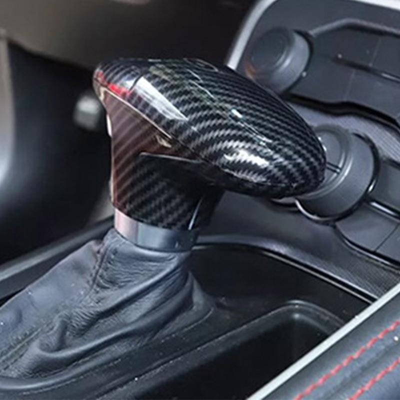 3pcs Carbon Fiber Gear Shifter Knob Cover Trim Scratch Resistant Car Accessory Suitable for Vehicle Interior Enhancement