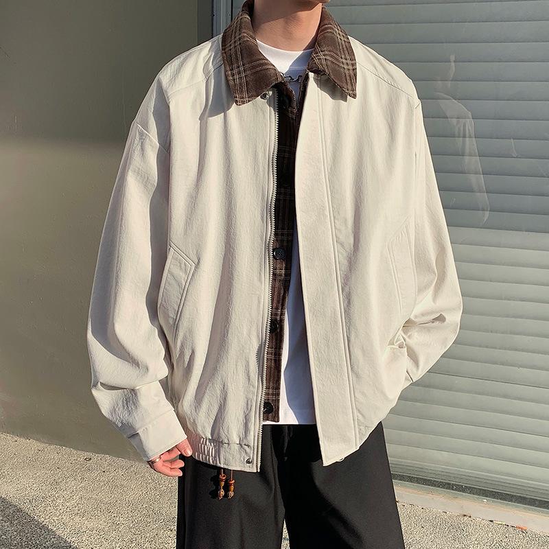 Men's Spring 2025 Loose Fit Lapel Jacket: Wear-resistant, Plus Size, Free Shipping