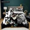 Cartoon Skateboard Wolf Kids Hip Hop Skateboard Sport Bedding Set Duvet Cover Bed Set Quilt Cover Twin Single Queen King Size