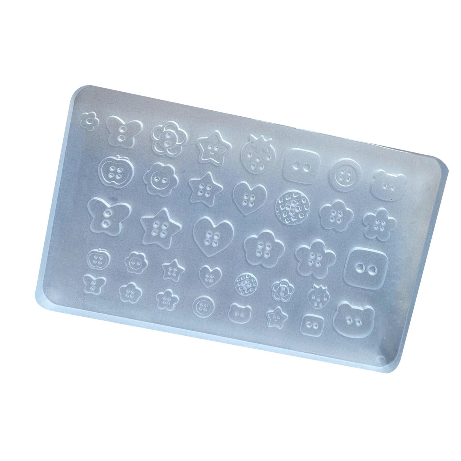 

Silicone Nail Art Molds Button Shape Nail Art Template Molds Silicone Texture for Beauticians and Nail Art Learner