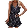 Women Casual Print V-Neck Sleeveless Sling Dress