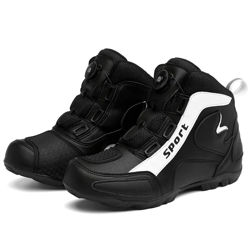 Motorradschuhe Herren High Top Professionelle Fahrstiefel Mode Outdoor Übergröße Lässig Weiche Sohle Sportschuhe Motorradstiefel