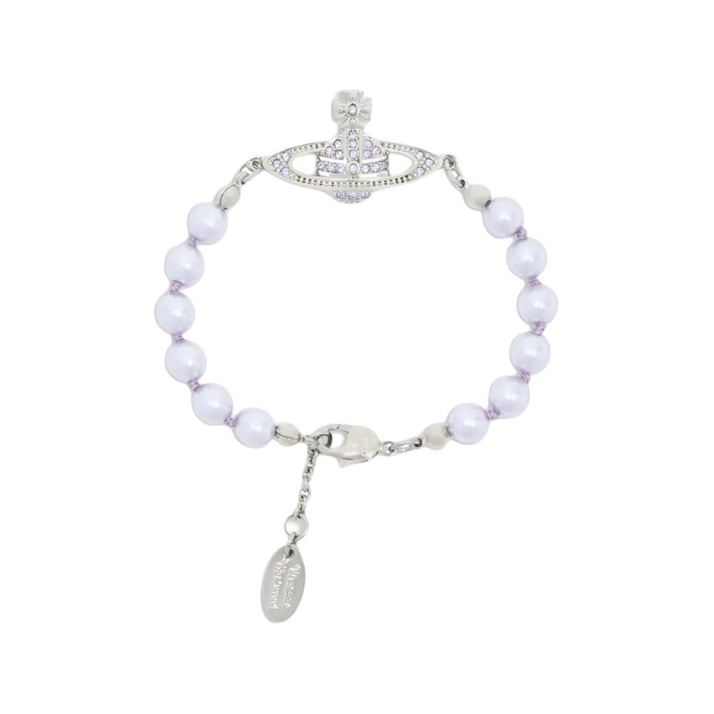 VIVIENNE WESTWOOD Mini Bas Relief Crystal Embedded Sphere Decoration Bracelet Women Bracelet Purple Silver 6103000102P732P732