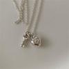 BF CLUB Silver Color Necklace For Women Key Heart Engagement Fine Jewelry Wedding Party Birthday Gift