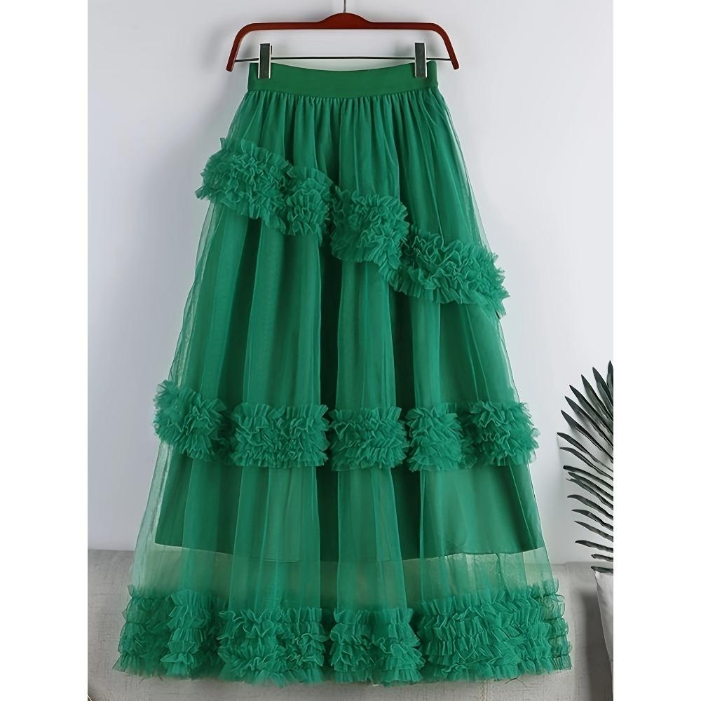 Dam Lång Tårtnätkjol med Stor A-linjekjol och Halvkroppskjol