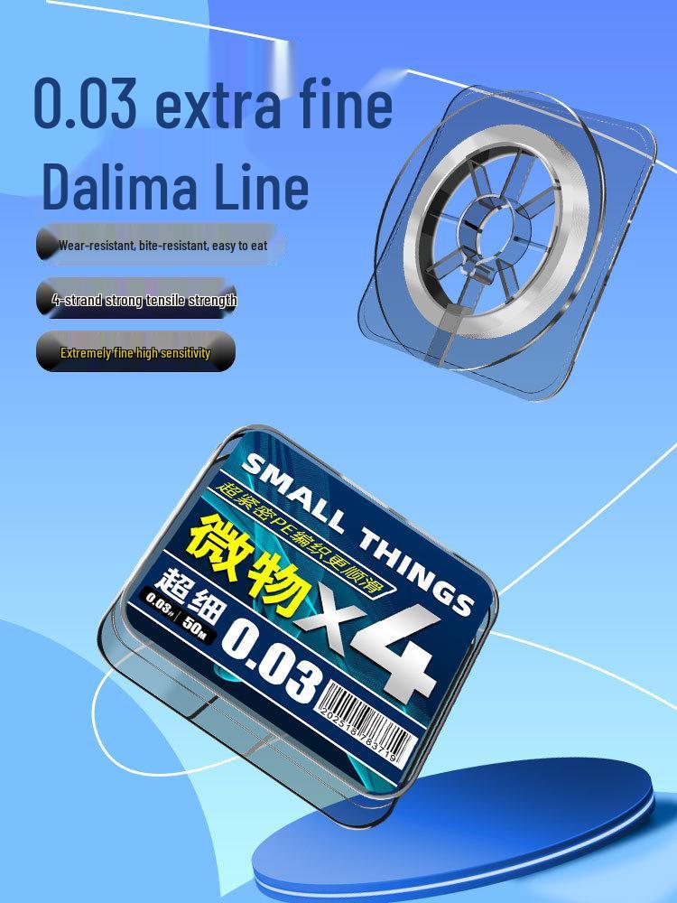 Mikro PE Dyneema Slitesterk Superfin Flettet Fiskesnøre