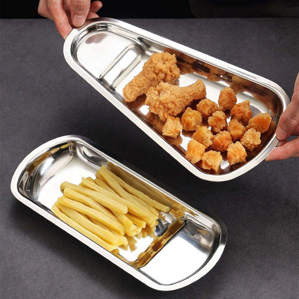 Irregular Outline Condiment Serving Tray Mirror Polished Metal Storage Tray  Kitchen Use
