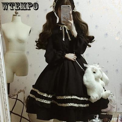 Vrouwen Harajuku Japanse Kawaii Zoete Lolita Jurken Nieuwe Vintage Retro Feest Vrouwelijke Robe Strik Schattige Cosplay Jurk