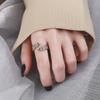 Feather Angel Wings Adjustable Ring  Silver Plated Guardian Wings for Women Sympathy Memory Fashion Statement Jewelry