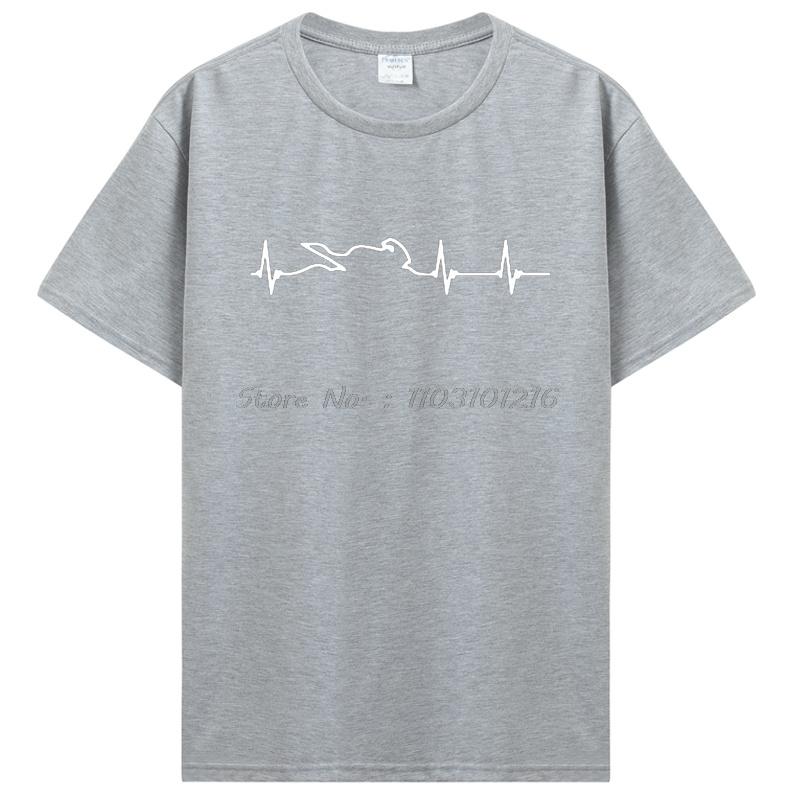 Heart Electrocardiogram Of Motorcycle Race Players T-shirt Summer Funny Cotton Male Oversized Tshirt Men's Clothing Tops