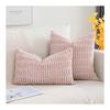 Otostar Cushion Cover 45x45cm 1 Piece Plain Stylish Cute Corduroy Modern Zippered Interior Decorative Pillow Cover (45x45, Pink)