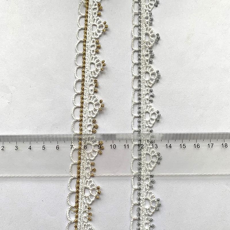 4m/13.12ft pro Packung Spitze Nähen Stickerei Besätze weiß groß breit Bänder Vorhang Kurve Zubehör handgefertigt DIY Basteln Blume BH Kleid Ballkleider Dekoration