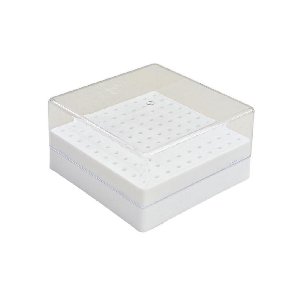 100 Holes Nail Art Drill Storage Box Dustproof Grinding Polish Head Holder Nail Art Supplies