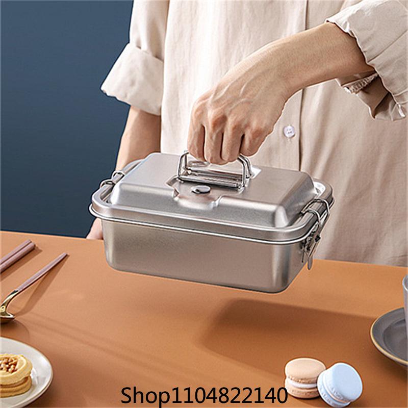 304 thick stainless steel double-layer sealed lunch box, office worker student lunch box, steamed rice compartment lunch box