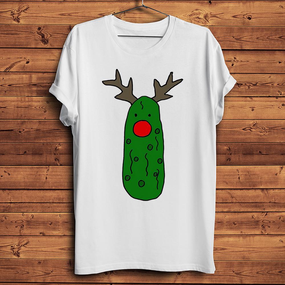 Merry Christmas Santa Claus Pickle Reindeer Funny Xmas Holiday TShirtCasual Short Sleeve T ShirtUnisex Gift Teenocrack Print