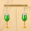 Personalized Women Show Temperament Beer Cup Ear Hook Earrings Jewelry Pendant