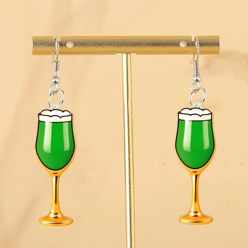 

Personalized Women Show Temperament Beer Cup Ear Hook Earrings Jewelry Pendant