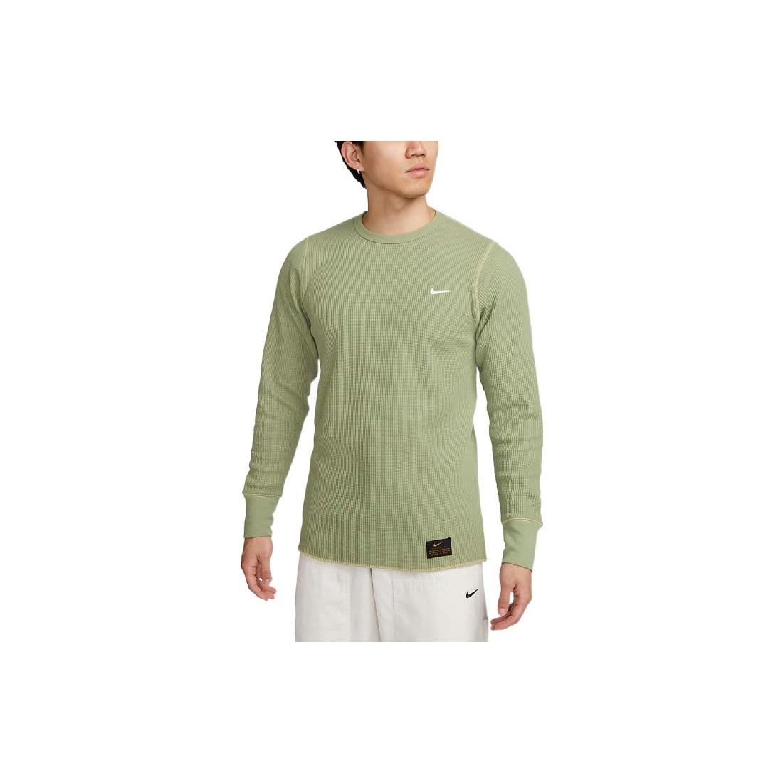 Nike Life Long Sleeve Heavy Waffle Top  Green  Men s DX0895-386 XXL