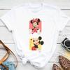 Kawaii Disney Cartoon Mickey Mouse T-shirt Female Harajuku Cute Minnie Mouse T-shirt Funny Donald Duck Pattern T-shirt Female