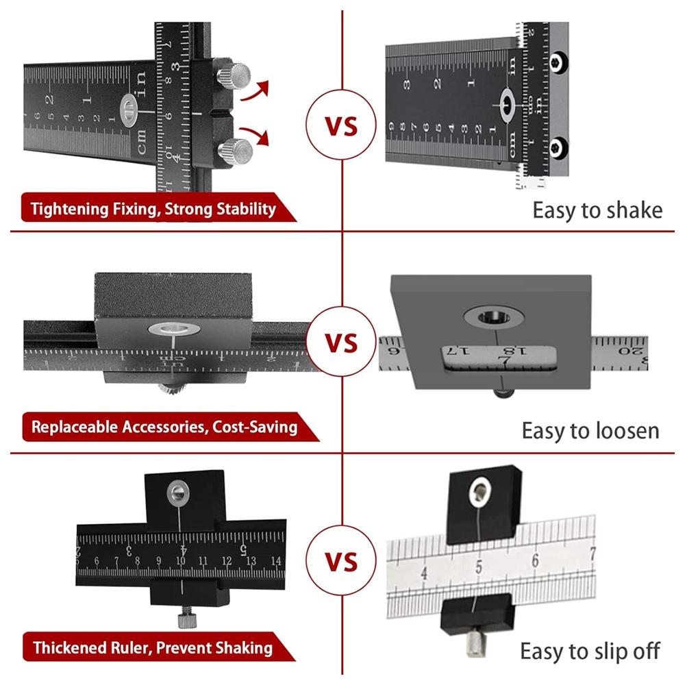 Schrankbeschlag-Bohrschablone, Verstellbare Bohrhilfe für die genaue Montage von Tür- und Schubladenfrontgriffen und Knöpfen Stanzwerkzeug